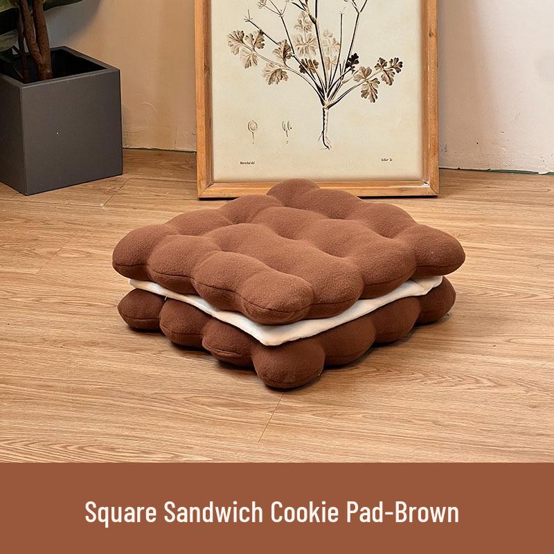 Creative Biscuit Plush Pillow: Cute, Thick Nap Cushion for Sofa and Home