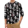 Men's Fashion Printed Round Neck Long Sleeve Bottoming Shirt Top
