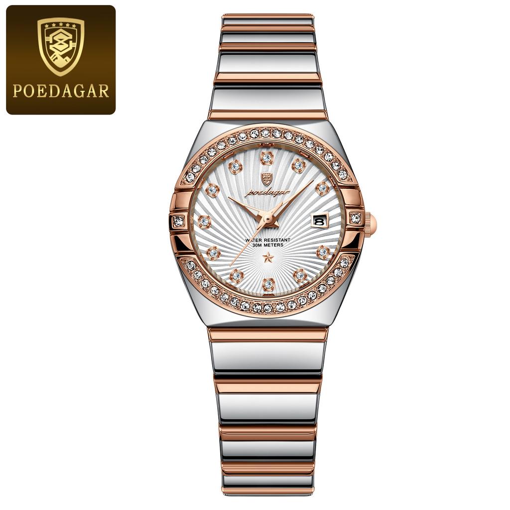 New Fashion Brand Women's Watch Waterproof Luminous Ultra-thin Quartz Watch Ladies Stainless Steel Rose Gold Diamond