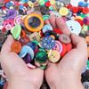 90Pcs/pack Colorful Round Resin Buttons Assorted Sizes Bulk Buttons For Handmade Creative Crafts Sewing Clothing Accessories 50g
