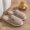 Cotton Slippers Women's Spring and Autumn Winter Home Indoor Non-slip Confinement Shoes Thick-soled Home Warmth Couple Men