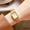 Simple Retro Fashion Rectangular Alloy Case Rhinestone Ladies Quartz Watch, Suitable for Daily Wear, Christmas Gift