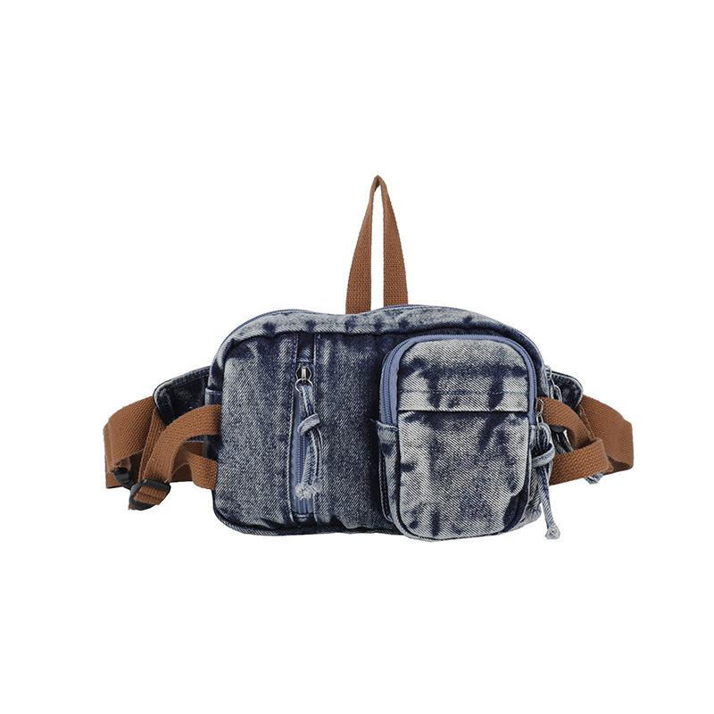 

Джинсова маленька квадратна сумка сумка кросбоді універсальна та проста сумка під пахвину рюкзак модна сумка на плече