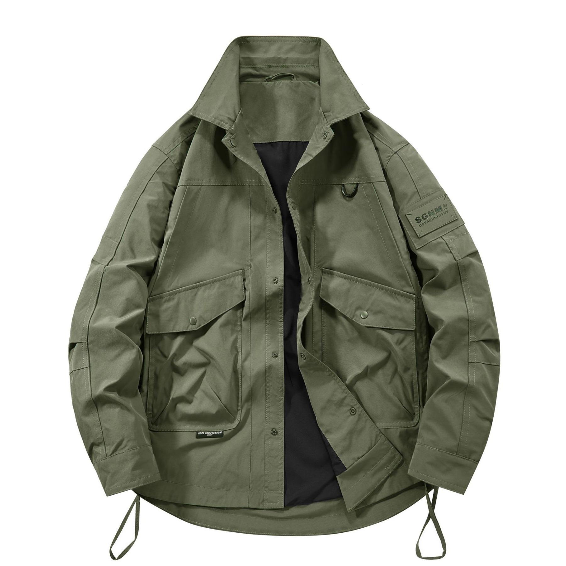 

Модная брендовая куртка, тонкая куртка на весну и лето, синяя, американская, мужская, высокого класса, приталенная, свободная рубашка с лацканами L