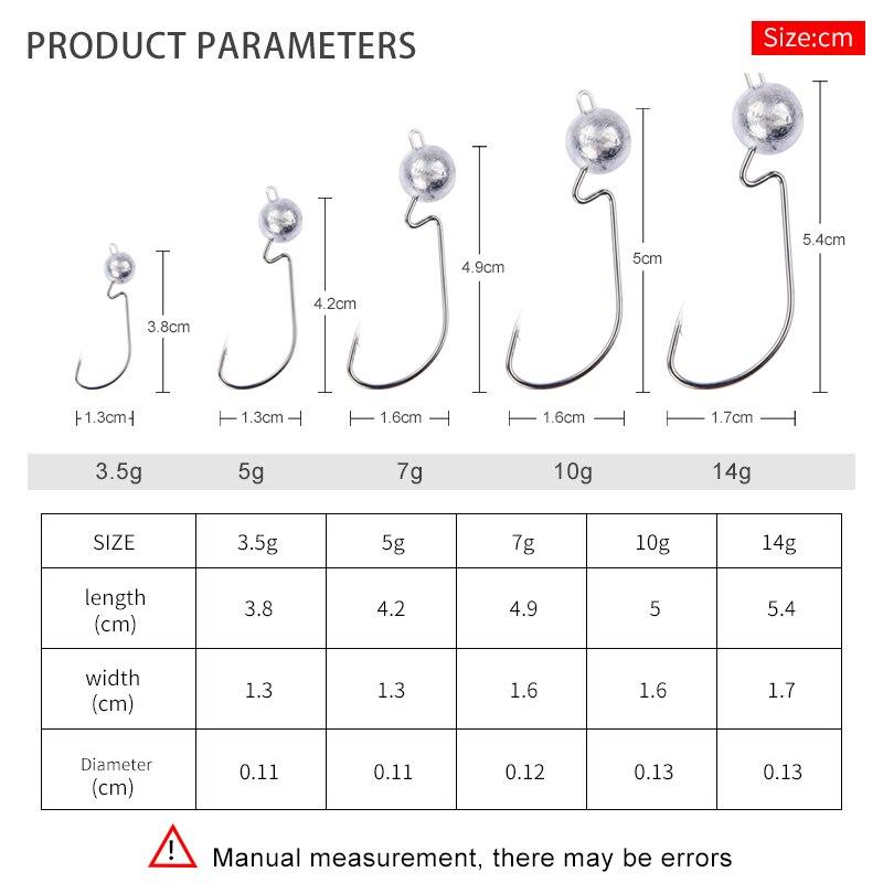 MEREDITH 10 teile/los Ausgesetzt Jig Kopf 3,5g 5g 7g 10g 14g Kopf Haken Jig Köder Angeln haken Jigging Angeln Zubehör