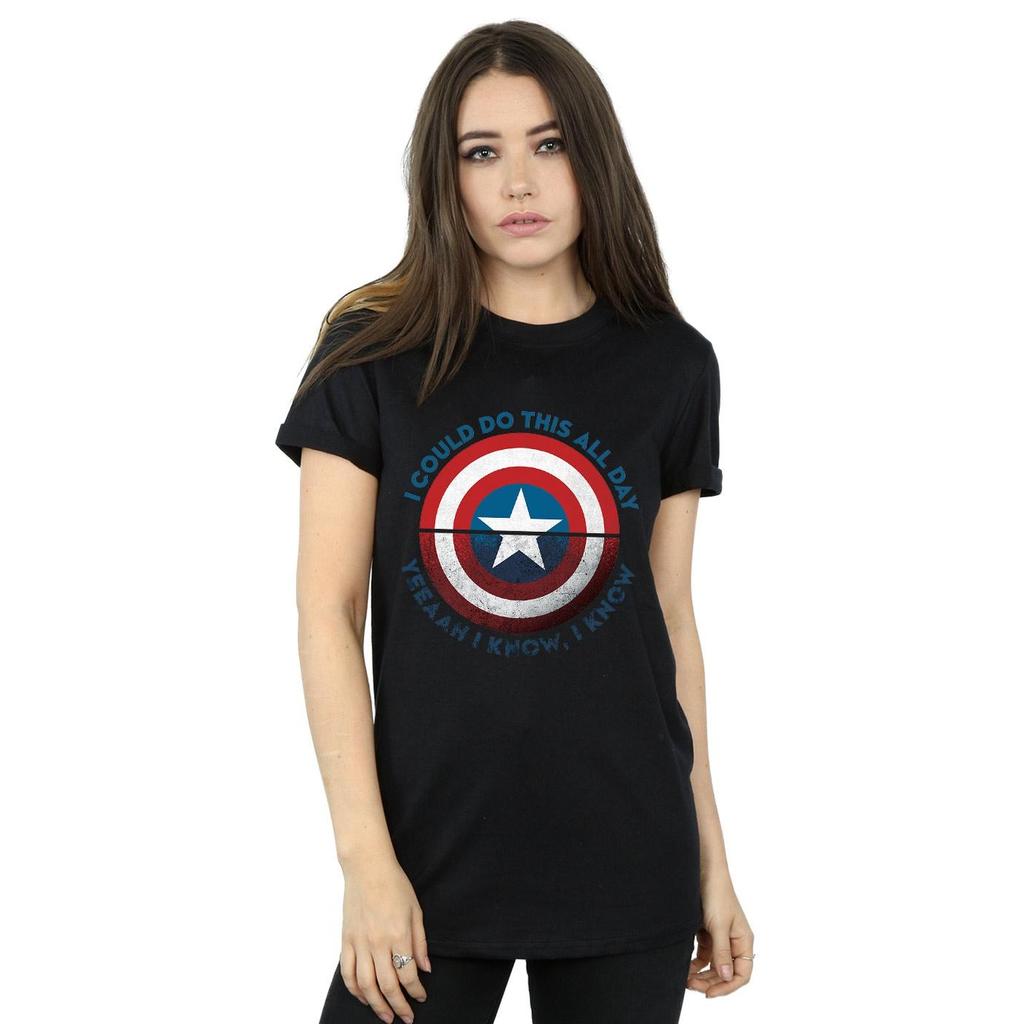 Marvel Womens/Ladies Avengers Endgame Do This All Day Cotton Boyfriend T-Shirt
