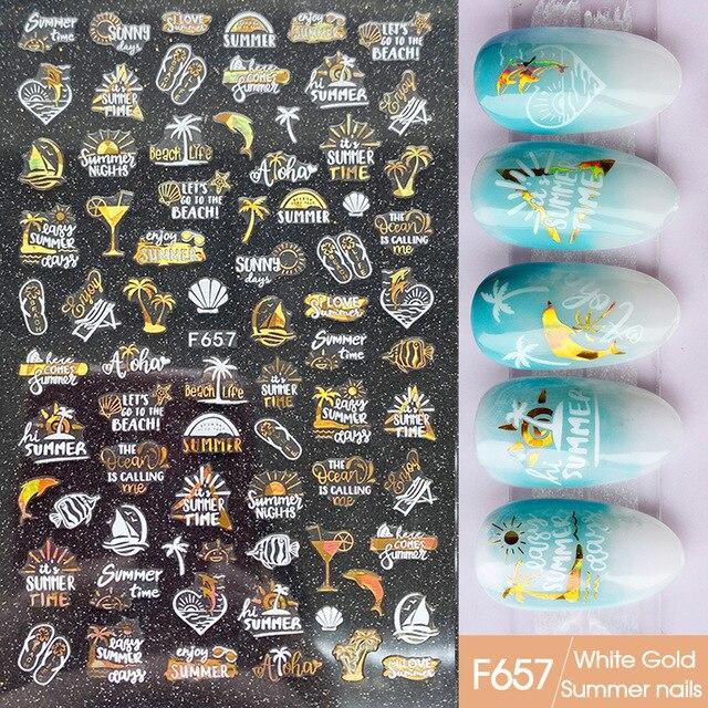 New Retro Nail Art Hot Stamping Stickers Embossed Flower Branches and Jade Leaves Nail Art Decorations