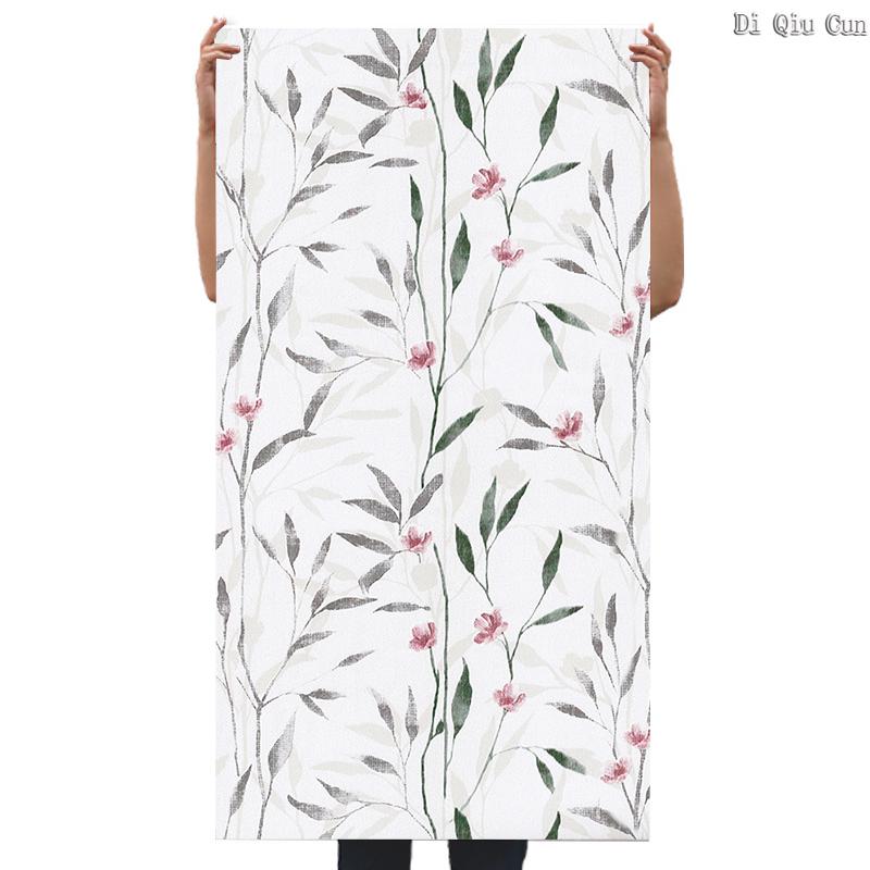 Peel and Stick Floral Leaf Wallpaper, Vinyl Self Adhesive Wall Paper,Design for Walls,Bathroom,Bedroom,Home Decor,Green and Grey