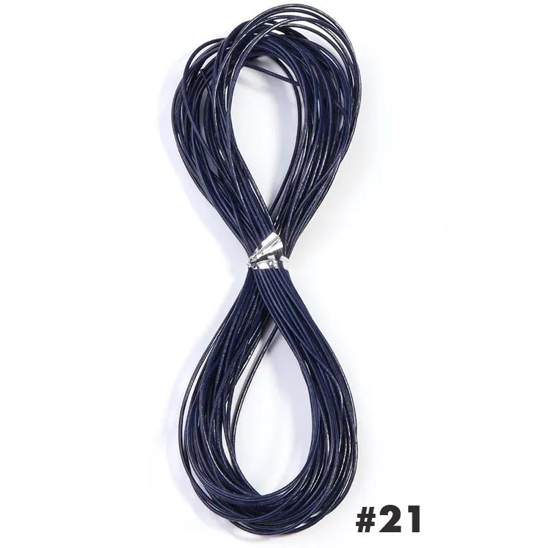 10 yardas Cuerda Redonda de Cuero Diámetro 1.5mm Cordón de Cuero Genuino de Colores Accesorios de Ropa DIY Artesanía en Cuero Materiales Hechos a Mano