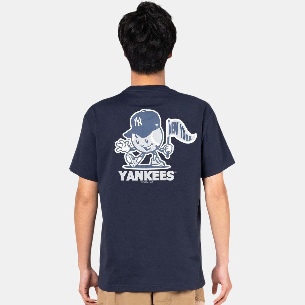 New Era MLB Logo Embroidered Round Neck Summer American Short Sleeve T-Shirt Unisex Tops Navy-Blue 14326577