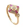 European and American Fashion Palace Style Ruby Fashion Block Creative Women's Ring