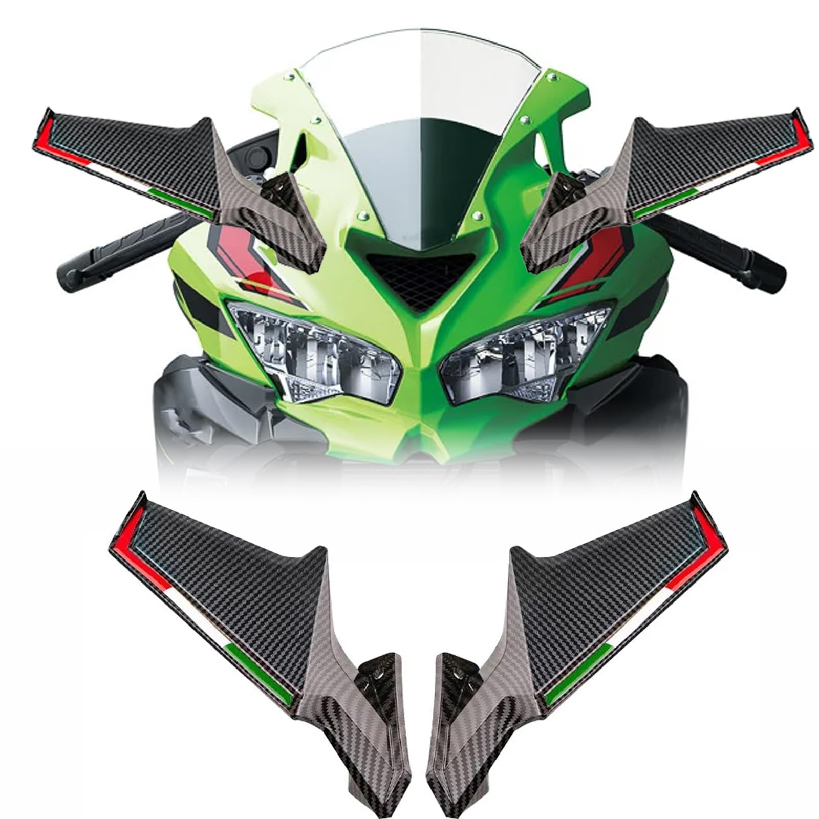 

XINMOZR Motorcycle Wind Wing Rearview Mirror for Fiber Z.X-4R, Z.X-4RR, Z.X-25R, Z.X-25RR, Z.X4R, Z.X4RR, Z.X25R, Z.X25RR (Carbon Texture)