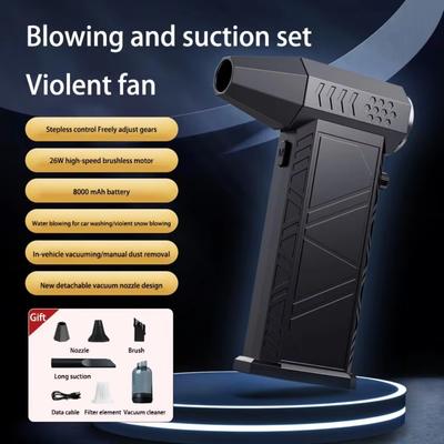 Easy To Use 300000RPM Fan Type-C Charging Strong Winds Rechargeable Blower Adjustable Speeds 58m/s Jet Fan