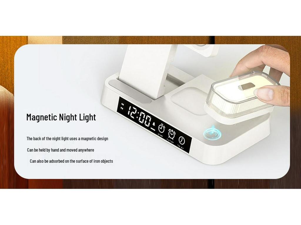 30W 3-in-1 Wireless Charger & Clock for iPhone 14/13