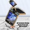 For Samsung Galaxy Z Flip7 FE 5G/Z Flip6 5G Case Rhombus Grid Phone Cover with Tempered Glass Film