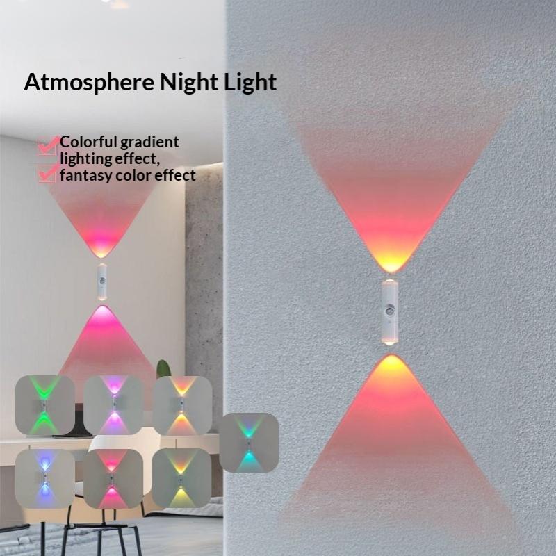 Wiederaufladbare Bewegungssensorleuchte LED 3/16 Farben Magnetische Wandlampe Dimmbar Automatisches Nachtlicht Bewegungssensor Magnetisches Nachtlicht