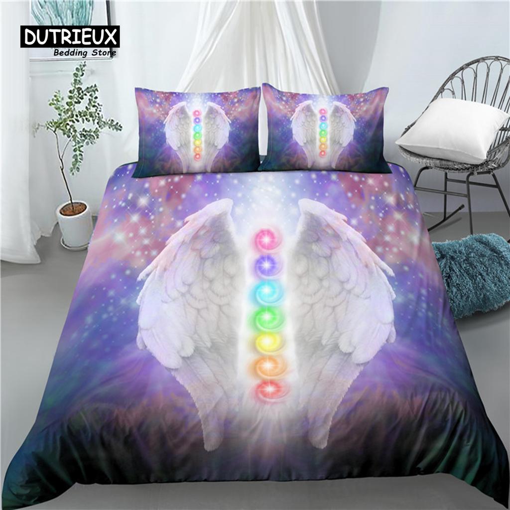 Home Living Luxury 3D Angel Wings Print 2/3Pcs Comfortable Duvet Cover PillowCase Bedding Sets Queen and King EU/US/AU Size