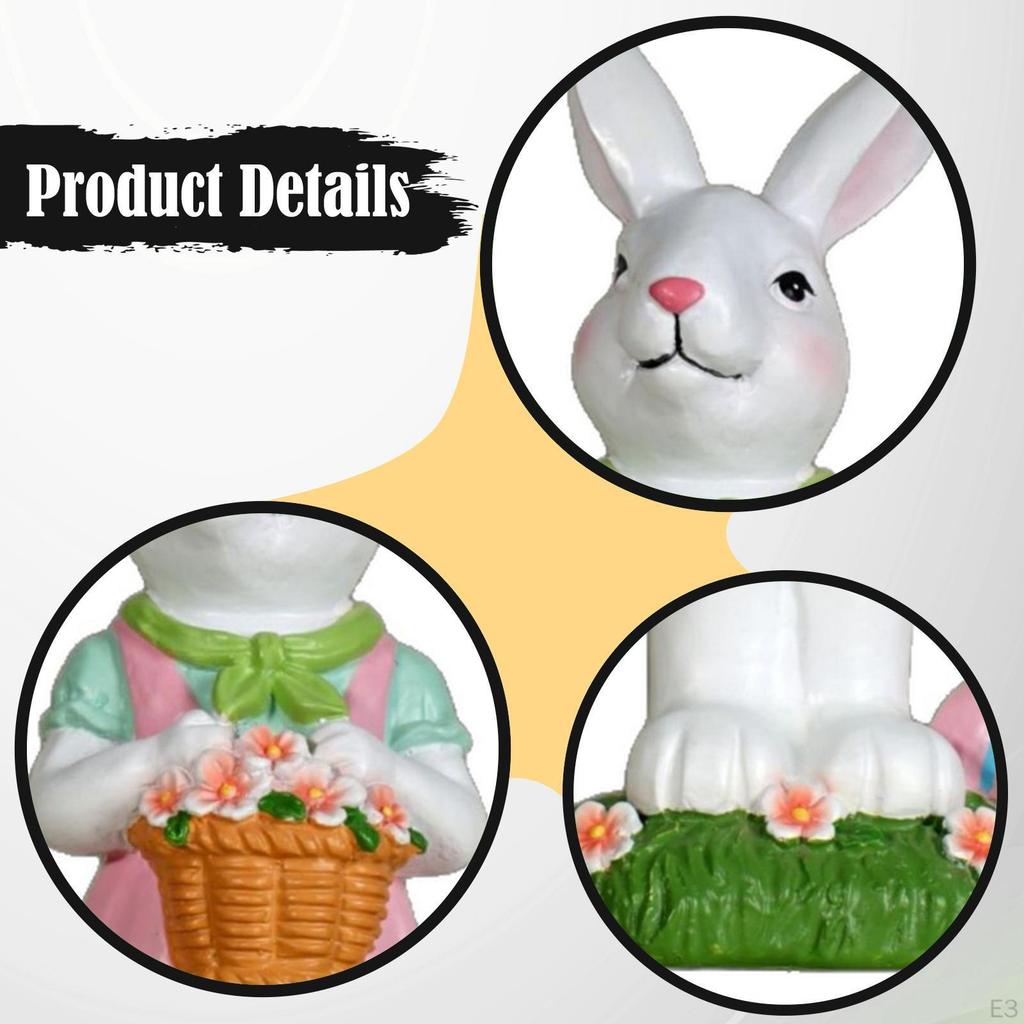 Osterhase Figur Statue Standup Rustikal Tier Skulptur Dekor für Regal Schlafzimmer Festival