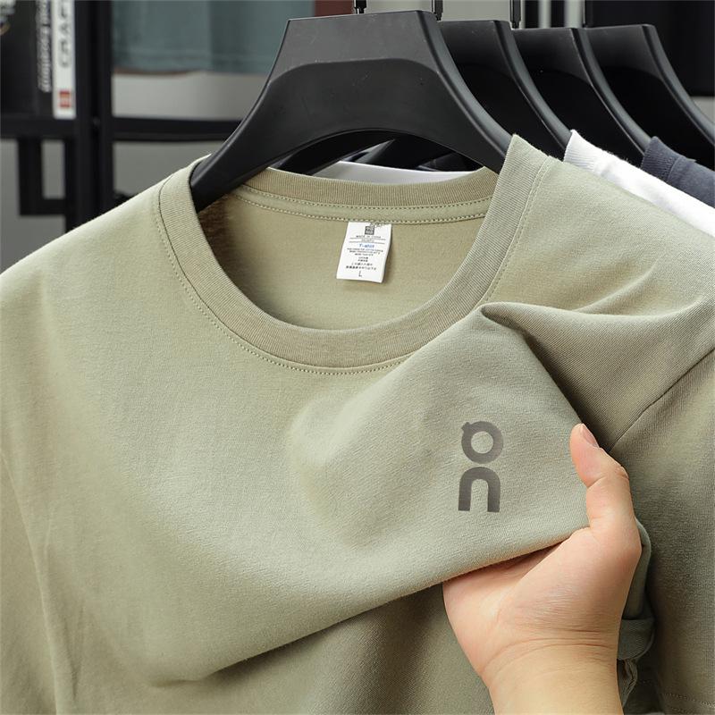 

Men s Summer Round Neck Cotton Printed T-Shirt - Short Sleeve, Casual, Breathable, Loose Fit for Young and Middle-Aged M зелёный