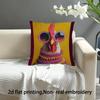 2D Flat- Fun Trendy Rooster Throw Pillow Cover, Cute Fashionable Chicken Decorative Pillow Case for Sofa Bedroom Living Room