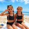 Girls Two Piece Swimsuit Tankini Set Kids Summer Swimwear Soft Fabric Comfortable Fit Durable Construction Suitable for Beach Pool Activities