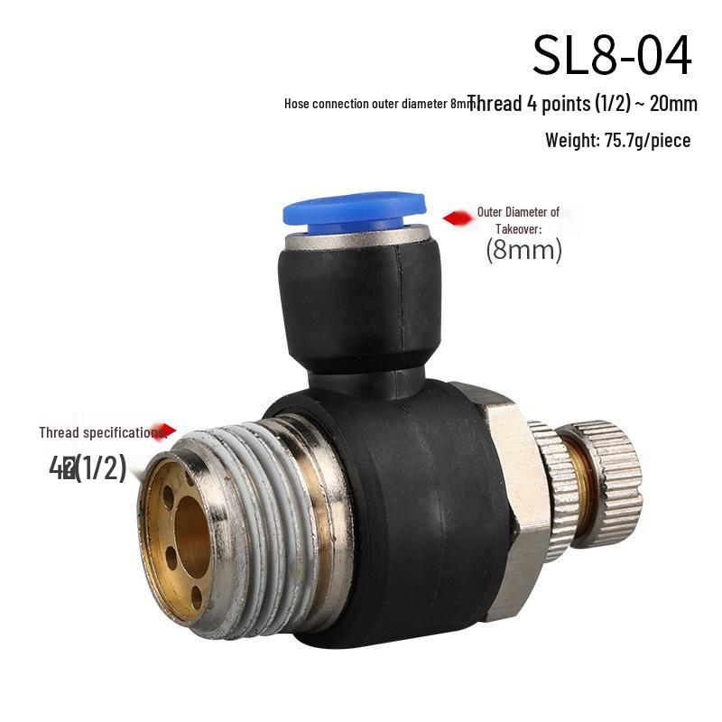 Pneumatic Fitting Combo: SL Throttle Valve 8-02, SL6-01 Component, 10-02 Insert Cylinder, Air Pump