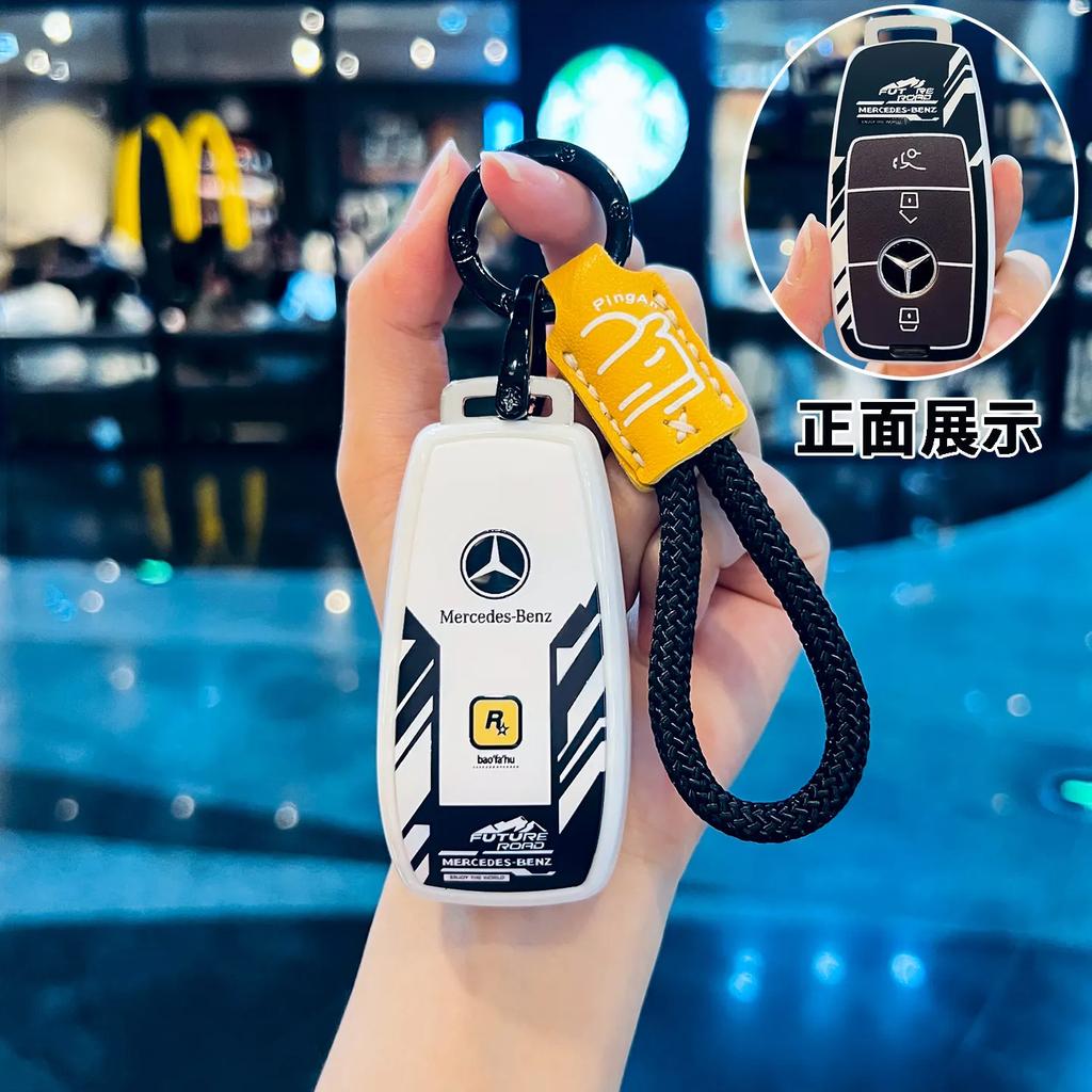 TXF4 Fashion TPU Car Key Case Cover For Mercedes Benz A C E S G Class GLC CLE CLA GLB GLS W177 W205 W213 W222 X167 AMG Keychain Fob