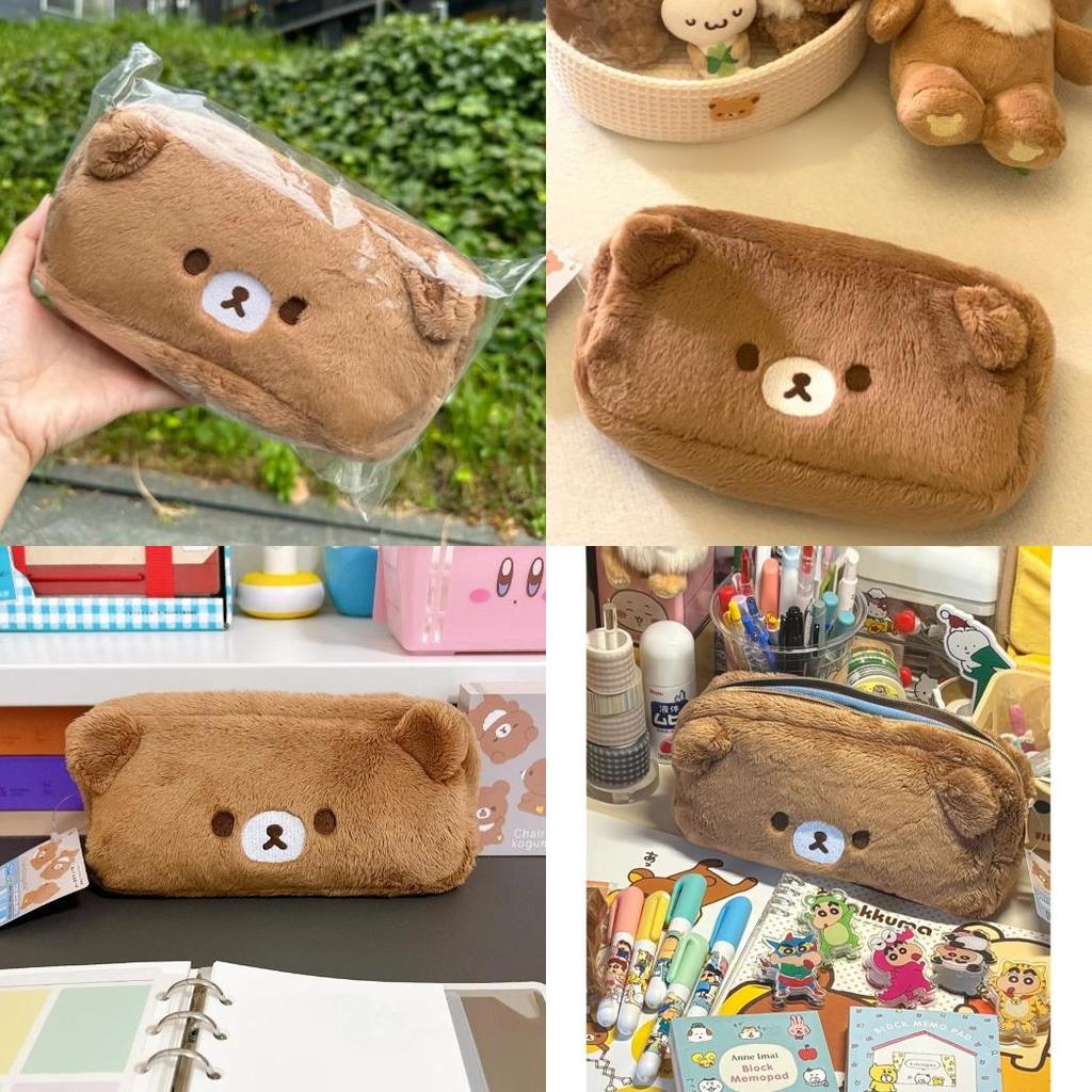 Rilakkuma Federmäppchen Plüschmaterial Niedlich Minimalistisch Aufbewahrung Für Schüler