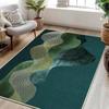 Modern Wave Pattern Green Area Rug – Non-Slip Plush Carpet for Living Room Bedroom, Eco-Friendly Floor Mat in Multiple Sizes
