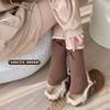 Lace Socks, Cute Mid-calf Lolita Ribbon Bow, White Pile Long Calf, Retro