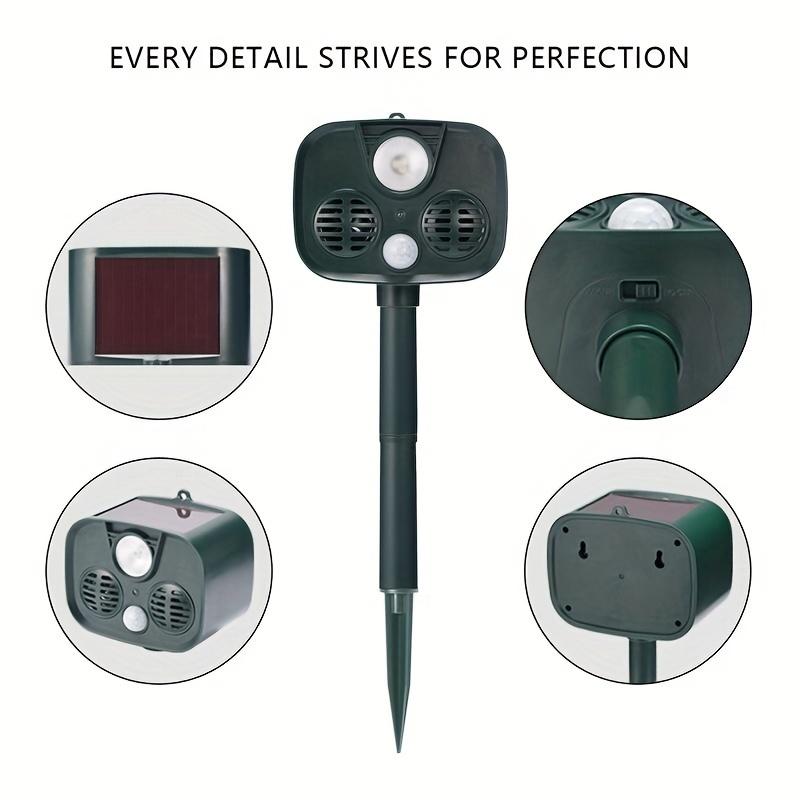 

1 шт., новая солнечная уличная охранная сигнализация, кемпинговая охранная звуковая и световая сигнализация для животных, ультразвуковой отпугиватель животных