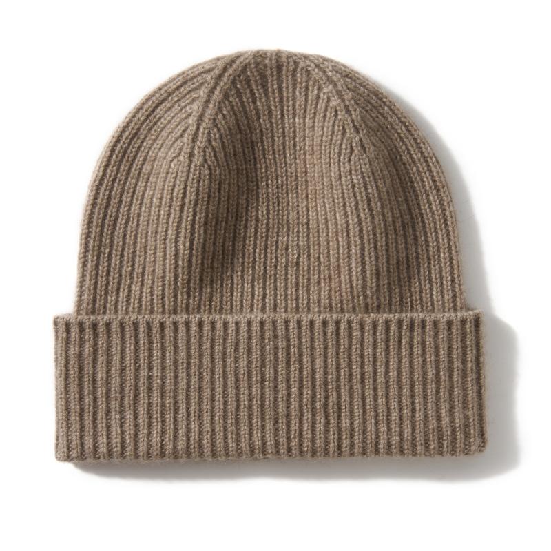 

Кашемировая осенне-зимняя новая унисекс однотонная ветрозащитная вязаная повседневная шапка-бини в полоску One Size