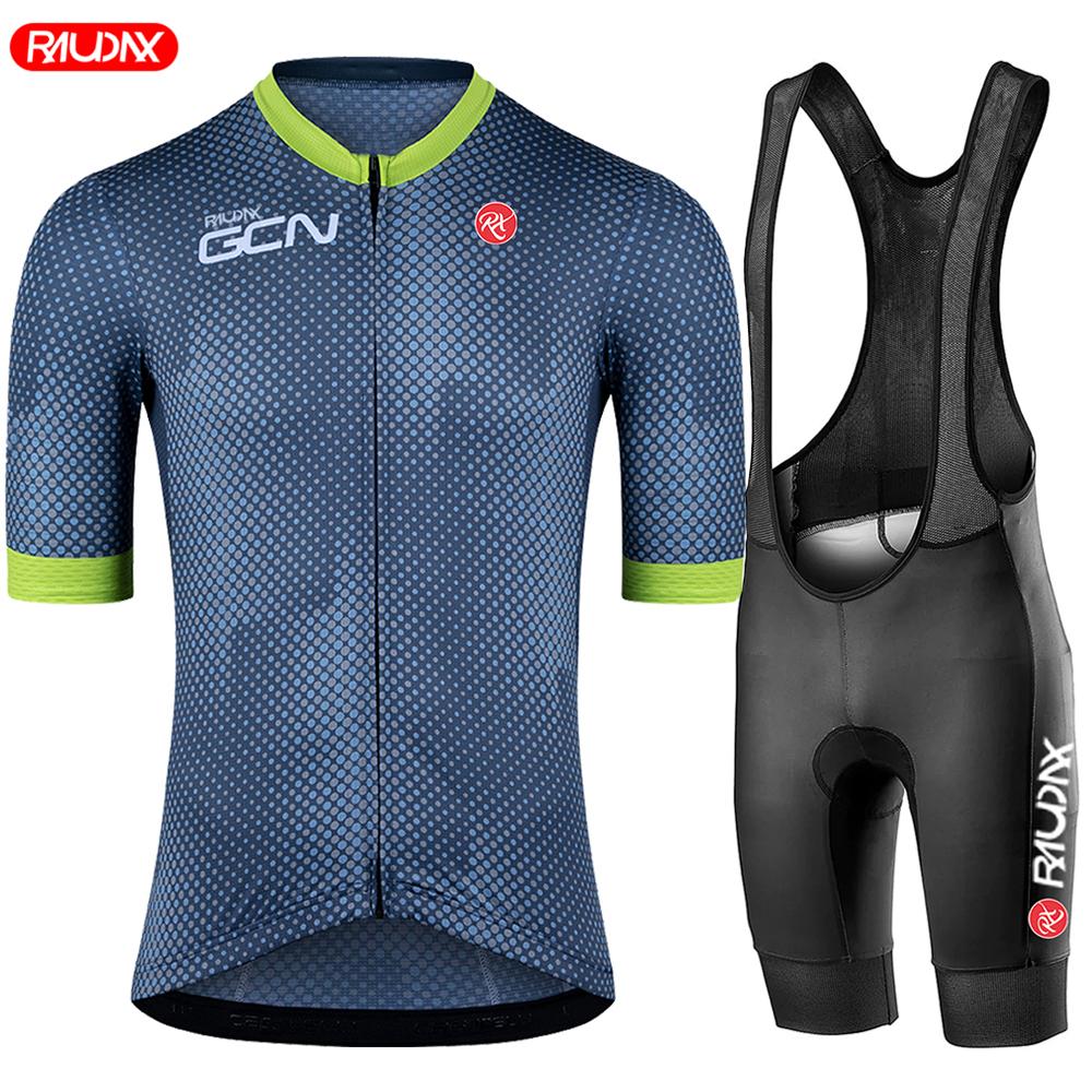 Raudax Gcn Team Cycling Clothing Summer Cycling Set MEN Mountain Bike Bicycle Wear Triathlon Bike Jersey Set 2026 summer breathable cycling suit set