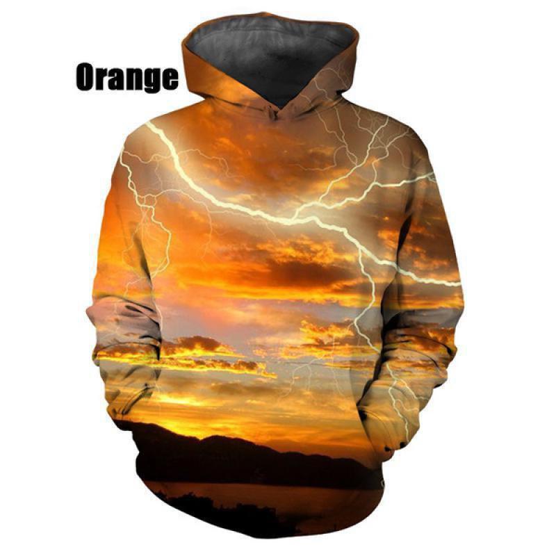 Hot Sale 3D Lightning Hoodie Men Women Casual Sweatshirts Tops Cool Long Sleeve Pullover Print Harajuku Streetwear Hoodies
