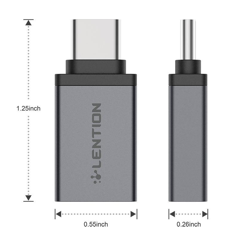 

LENTION C3 Type C to USB 3.0 5Gbps Fast Transmission Converter Adapter Grey
