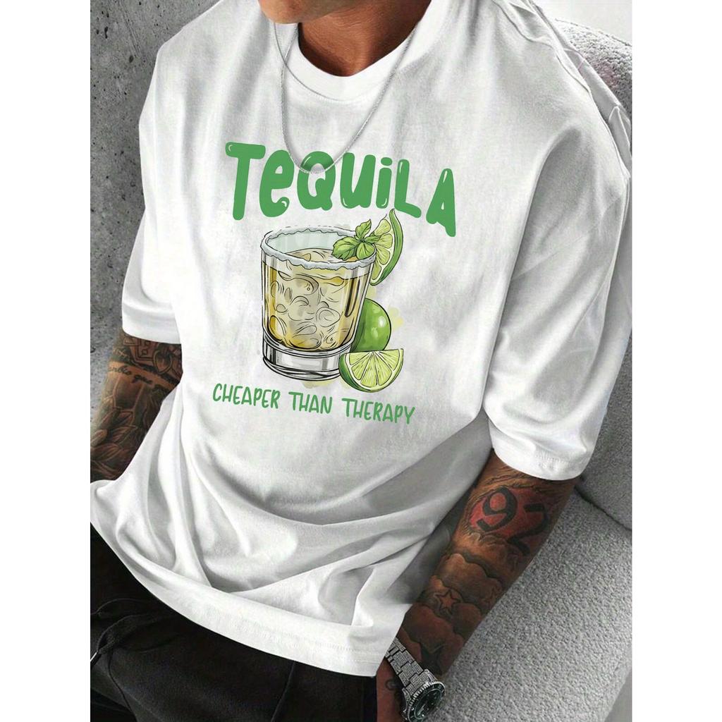 Funny Cocktail Lime Graphic Tshirt Unisex Unisex Casual Streetwear Aesthetic Cotton Short Sleeve Tops