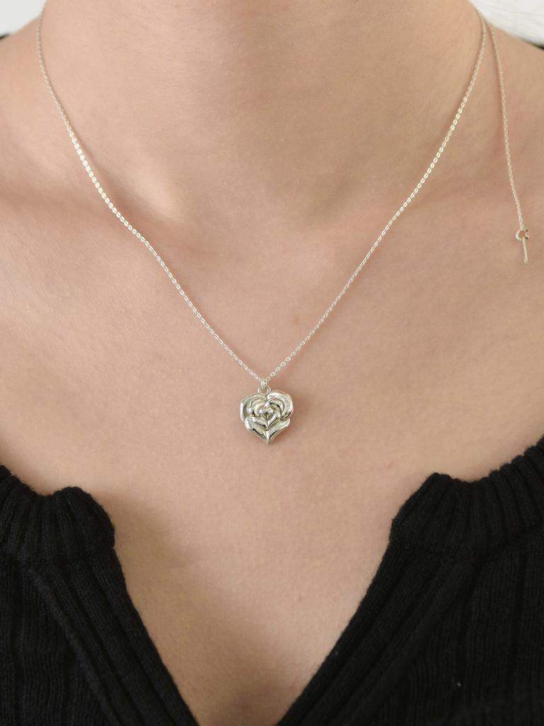 Lovetrix Silver925 Heart Rose Basic Necklace (2Ver.)
