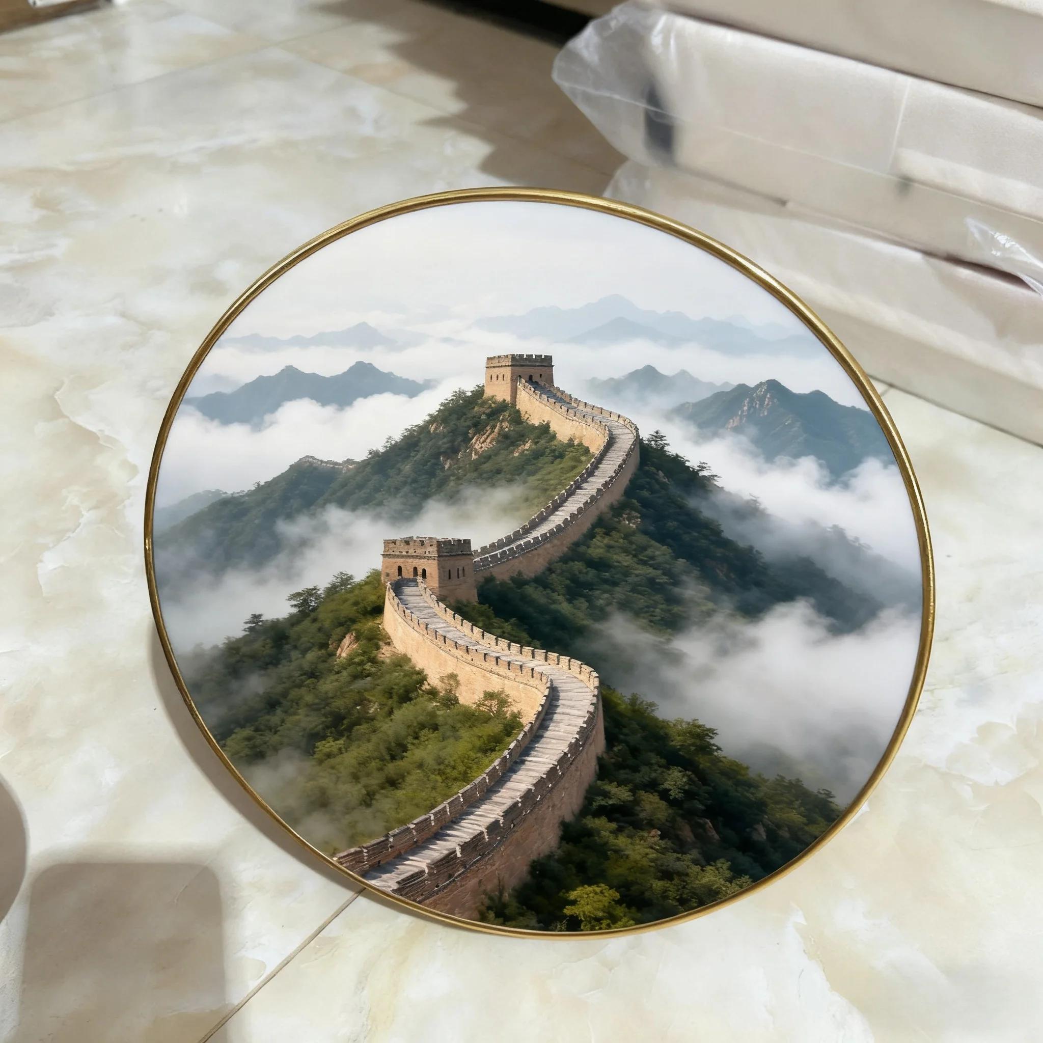 

Всемирно Известная Достопримечательность Круглые Картины Рамки Мирового Класса Пейзажное Искусство Идеальные Украшения для Дома для Гостиной Спальни 40X40CM