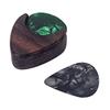 Rosewood Adhesive Pick Case Box Organizer Pickholder With 2Pcs Picks Plectrums For Guitars Bass Ukulele Banjo Mandolin