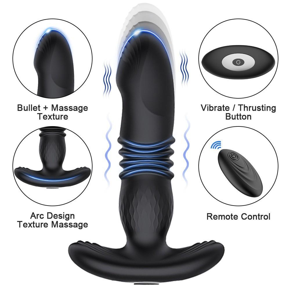 Wireless Remote Control Impact Vibration Anal Plug Sex Toys For Men And Women Toys For Anal Expansion Training Adult Toys