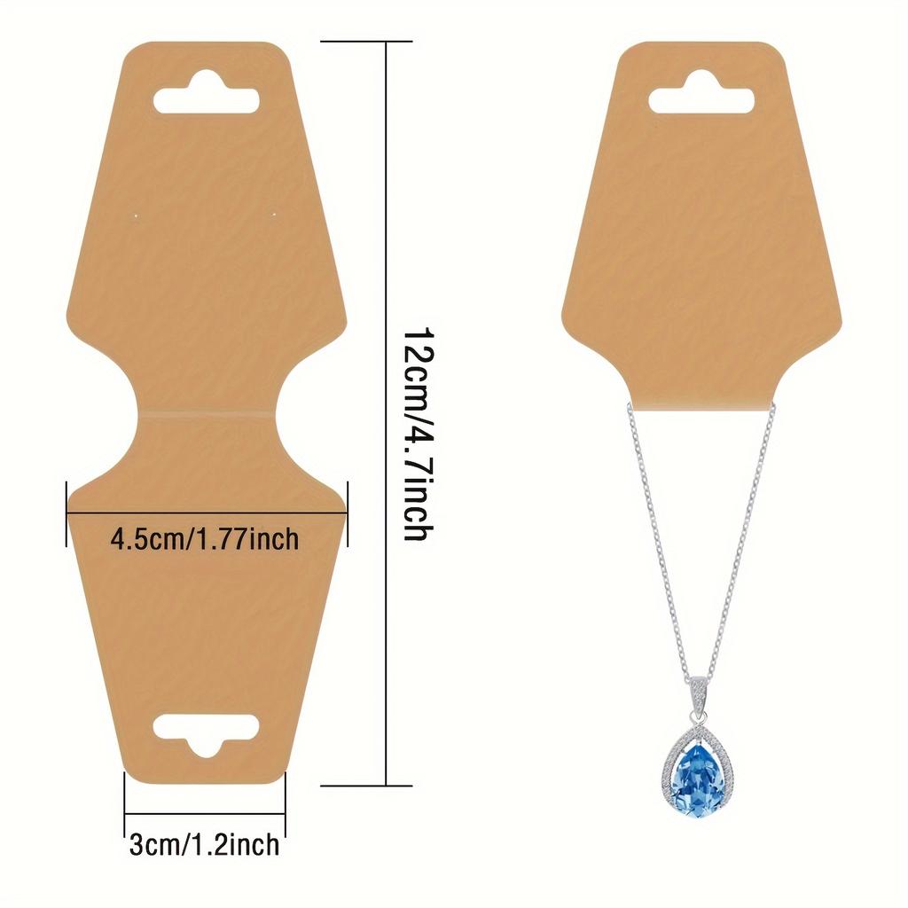 100Pcs Jewelry Display Cards, Thick Necklace Bracelet Keychain Kraft Paper Cards For Selling Small Business Supplies