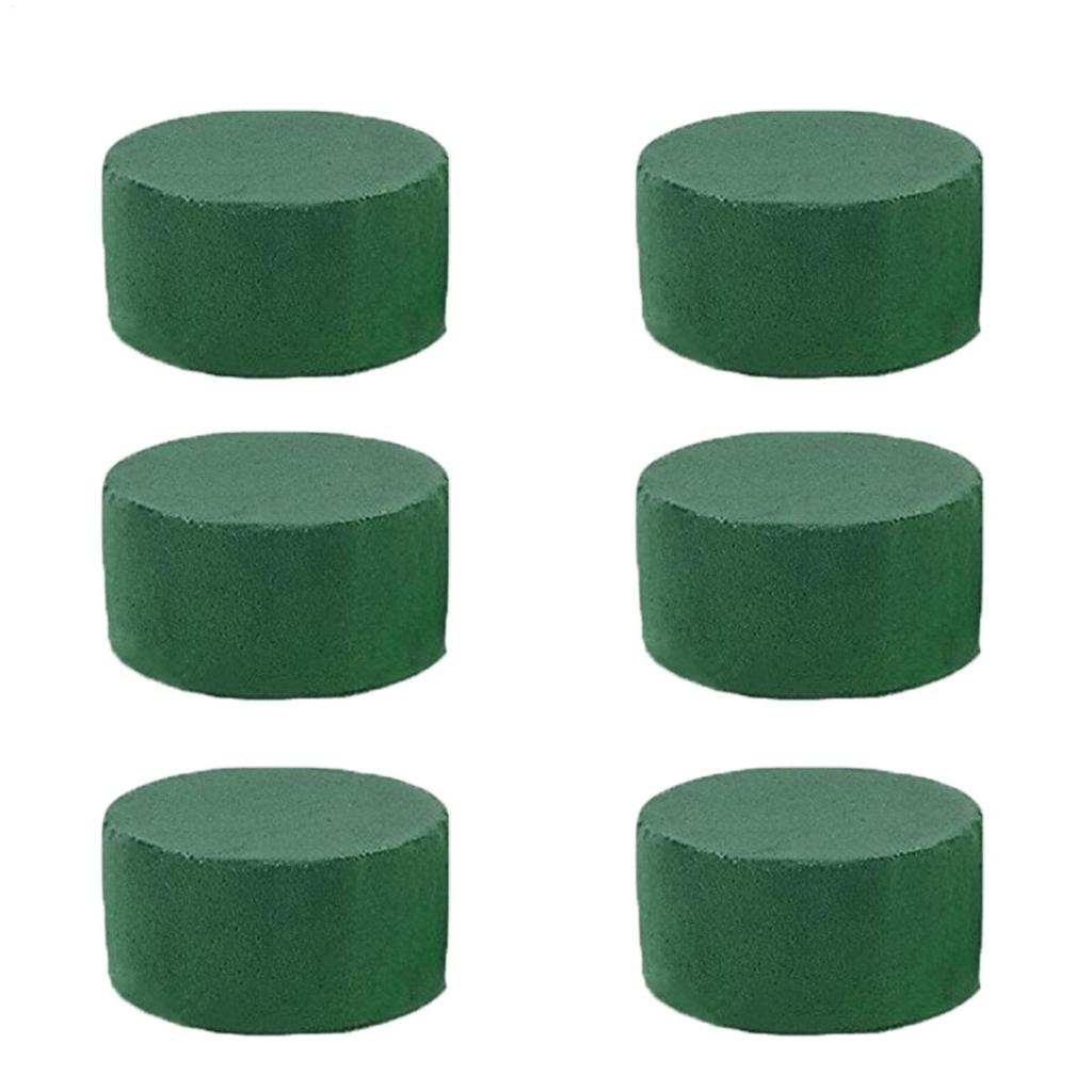 6Pcs Wedding Aisle DIY Craft Floral Arrangement Water-Absorbing Home Garden Flower Foam Fresh-Keeping Round Brick Party Decor
