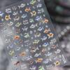 5D Candy Nail Decals Macaron Tone Solid Hollow Star Line Polka Dot Gradient Pentagram Self-adhesive Nail Stickers Daily