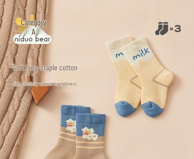 Nidoran Baby Terry Socks - Thick Cotton, Winter Mid-Calf, Seamless for Boys