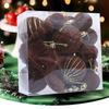 24PCS Flocking Christmas Balls Pendant Plastics Xmas Tree Hanging  Christmas Home Decoration
