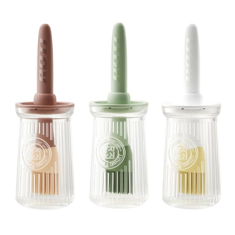 Silicone Heat Resistant Oil Brush with Bottle BBQ Grill Oil Brush Heat Resistant Baking Pastry Oil Brushes Oil Dispenser