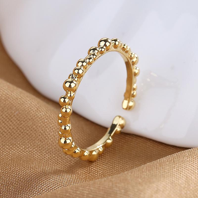925 Sterling Silver HipHop Ring Open Adjustable Silver/Gold for Women Exquisite Student Girlfriend Jewelry Wedding Party GiftG