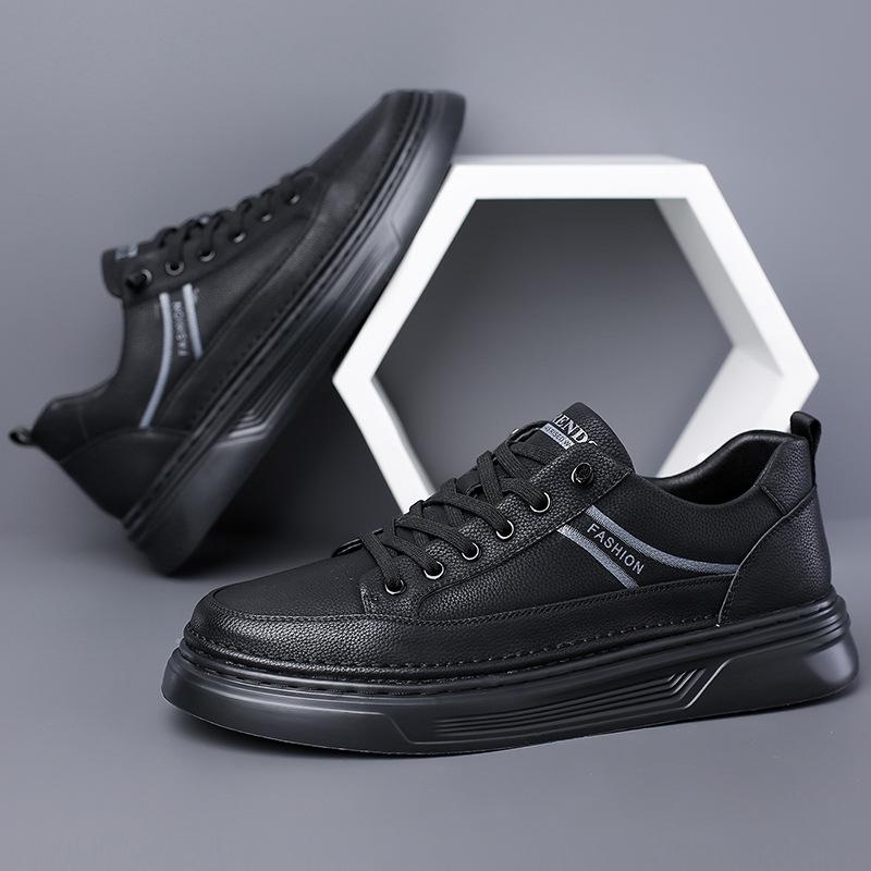 Fashion Shoes for Men Genuine Leather Casual Shoes White Flat Skateboard Shoes Street Cool Slip-on Sneaker