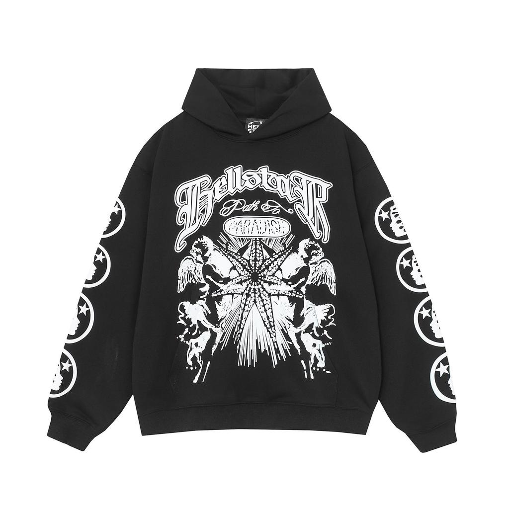Unisex Retro Distressed Letter Print Hoodie für Herbst/Winter