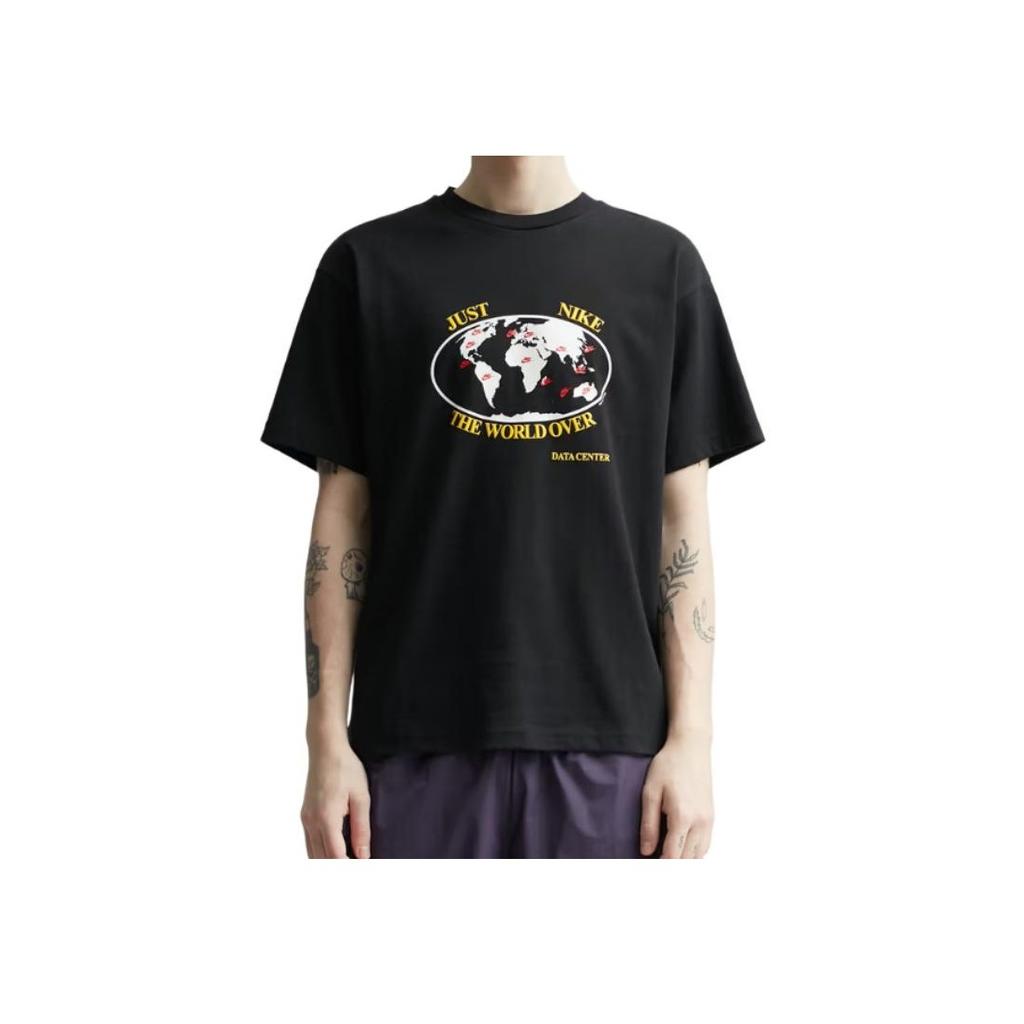 Nike Logo Letter Print Vintage Round Neck Drop Shoulder Short Sleeve T-Shirt Unisex T-Shirts Black FB2750-010